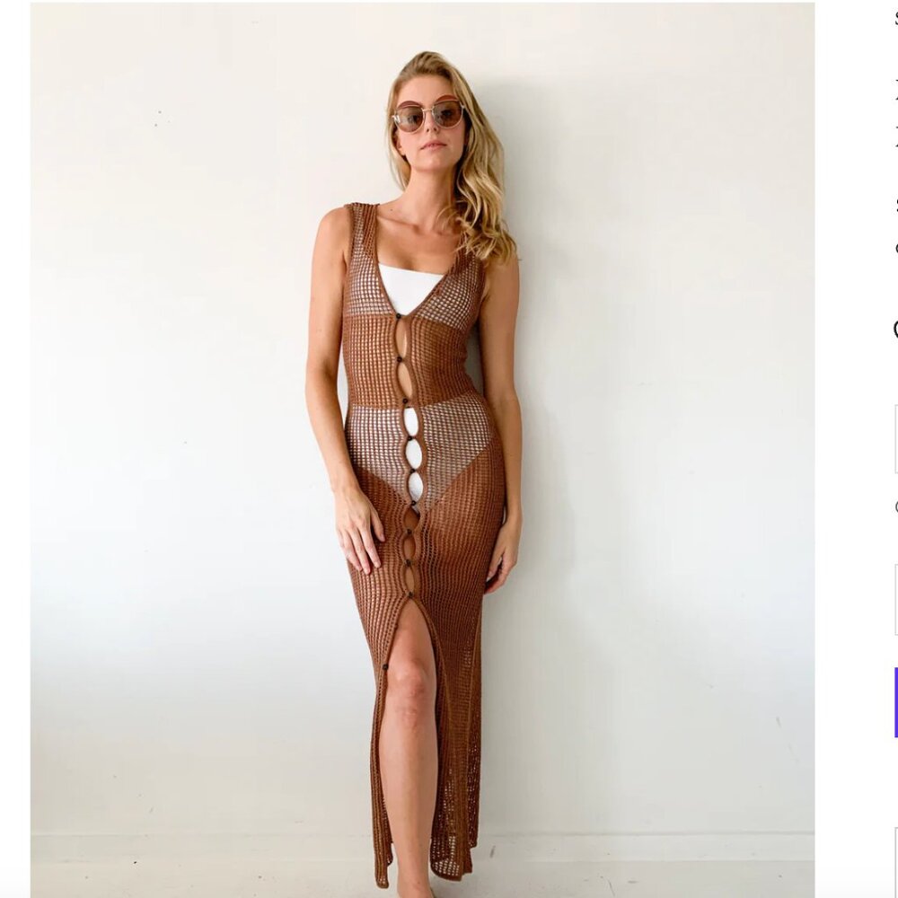 SIR the label Brown Midi Dress